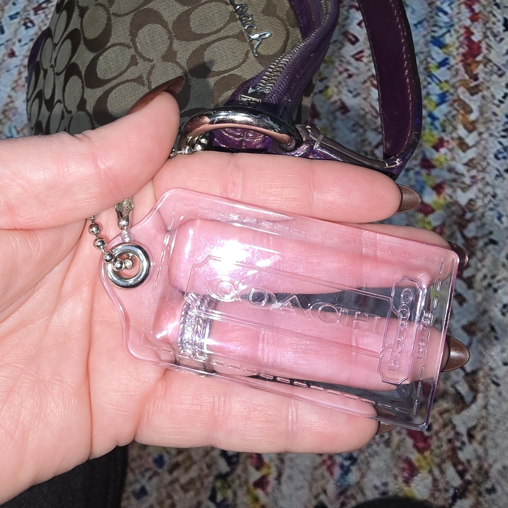 Coach F17400 Purple and Tan Signature Women's Bag - Picture 8 of 9